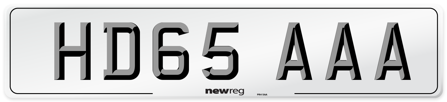 HD65 AAA Number Plate from New Reg